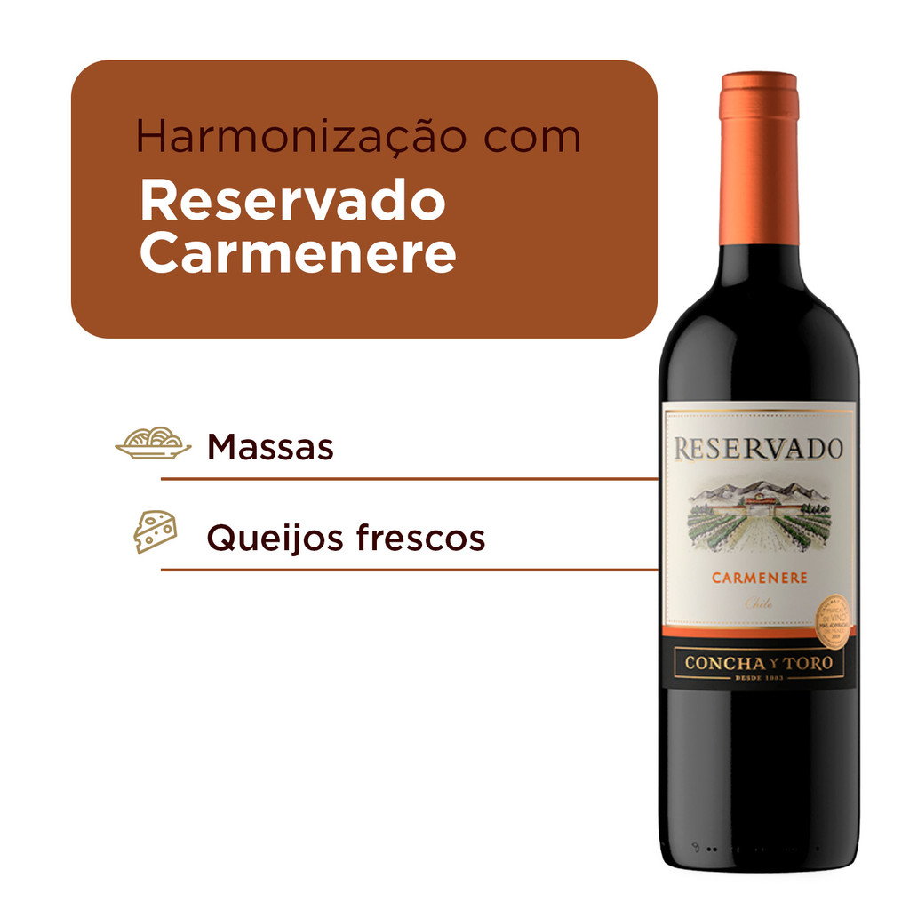 Vinho Chileno Reservado Carmenere 750ml - 3 Unidades — imagem 2 de 2