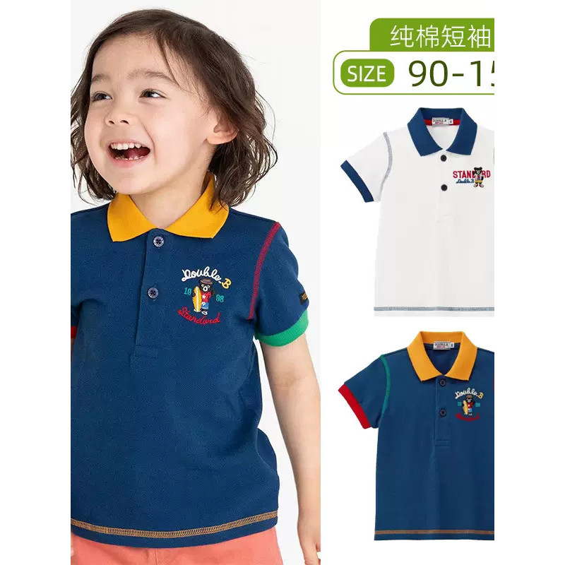 Ye Roupas infantis Meninos Roupas Camisa POLO Crianças Verão Gola Alta Manga Curta Puro Algodão Bordado Camiseta Lapela 