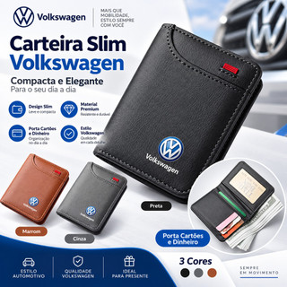 Porta-Cartões Com Carteira Dupla Compacta Volkswagen Para VW Amarok V6 Saveiro Cross Gol G8 Voyage Fox CrossFox Golf MK7