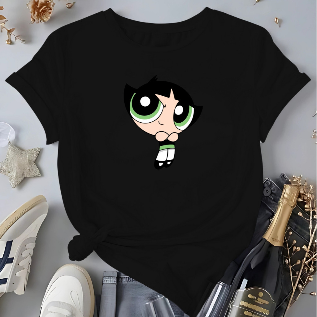 [Camiseta Premium em Algodão Puro]BOW Camiseta Camisa Feminina 100%Algodão Desenho Docinho Meninas Super Poderosas