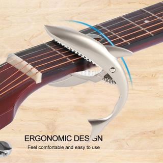 Irfora durável liga de zinco tubarão design guitarra capo braçadeira de mudança rápida para guitarras elétricas de alta