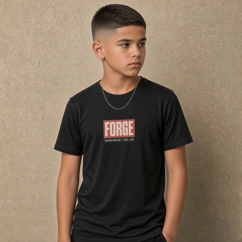 Camiseta Infantil e Jovem Estampada Forge 100% Algodão Premium Criança Personalizada Unissex Blusa Camisa Jovem