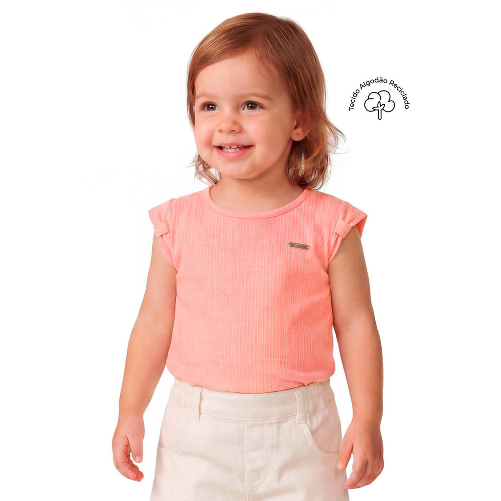 Blusa Infantil Menina Mangas Com Laços Colorittá Rosa