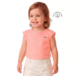 Blusa Infantil Menina Mangas Com Laços Colorittá Rosa
