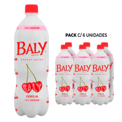 Energético Baly Cereja Sem Açúcar 1L Pack 6 Pet