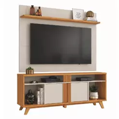 Rack Bancada com Painel para TV até 70 Polegadas 1,80m Freijó / Off White Notável