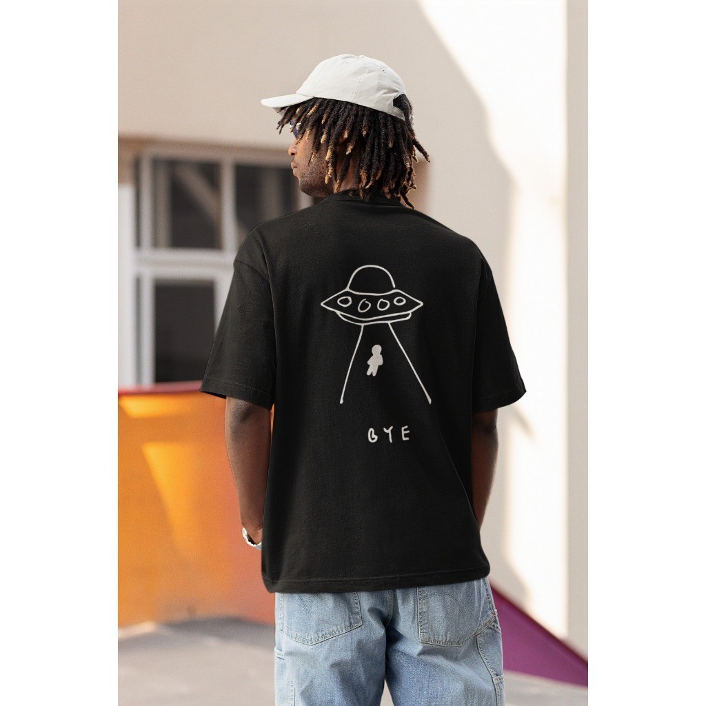 [Camiseta Premium em Algodão Puro]GXG Camiseta Oversized Alien Streetwear Estilosa Estampada 100% Algodão P ao G3 T-Shir