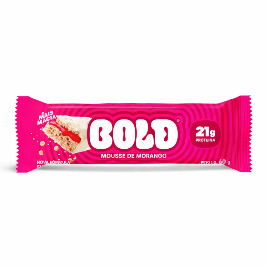 Barra de Proteína Bold 60g Unidade - Mousse de Morango