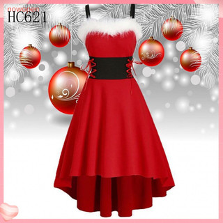 [NP] Vestido de Natal com ombros descobertos, patchwork em cores contrastantes, vestido fantasia de outono/inverno com c