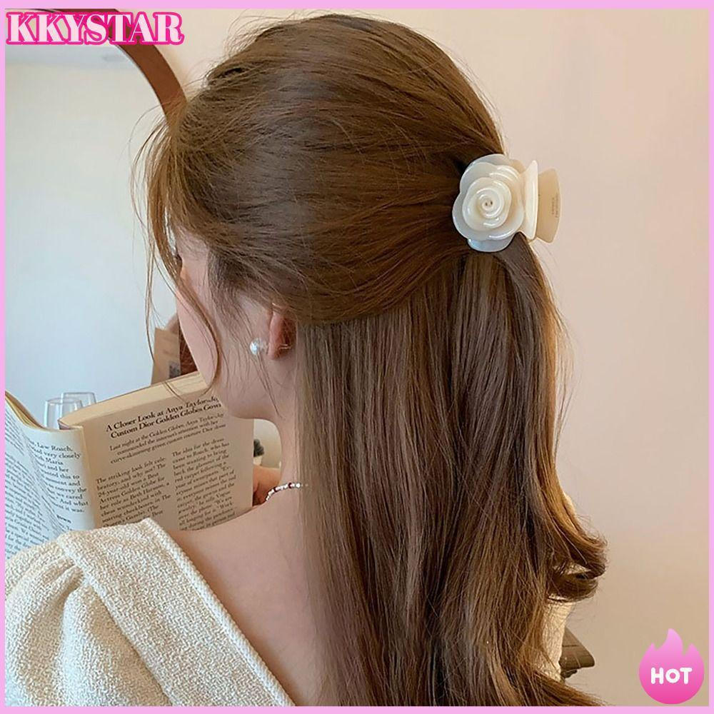 Novo prendedor de cabelo rosa antiderrapante KKXYSTAR, acessório de cabelo de alta elasticidade, prendedor de cabelo tip