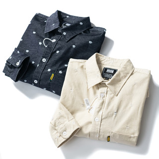Design de qualidade!Artesanato com buraco de flor queimada!Outono masculino moda solta All-Match Casual camisa de manga 