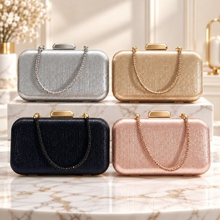 Bolsa Clutch Feminina de Festa Luxo com Brilho e Alça de Mão para Casamento e Formatura Eventos Madrinhas
