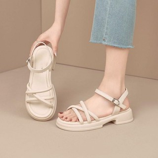 Sandálias de praia de sola macia sapatos femininos verão novo estilo confortável All-Match sola grossa romana moda exter