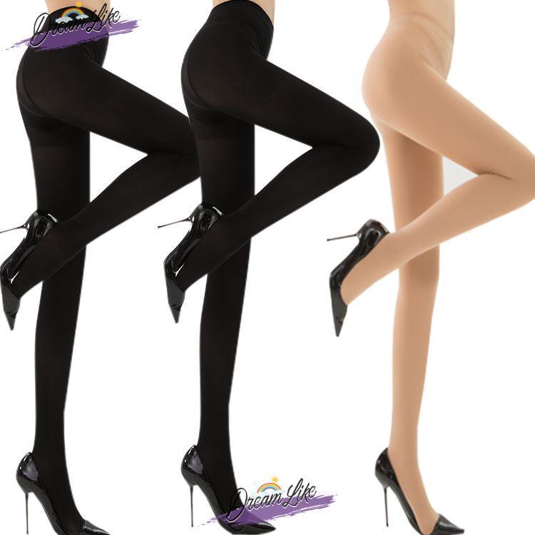 Zhu e [pacote de 3 peças] primavera outono estilo meias de veludo feminino tamanho grande Anti-Snagging médio grosso cor