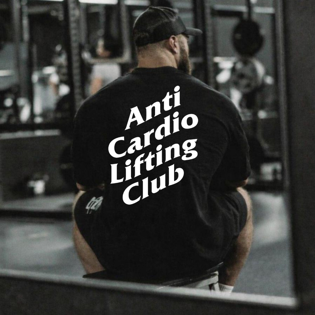 Camisa Oversized Grande Academia Fit Camisa 100% Algodão Premium Anti Cardio Estampado Musculação