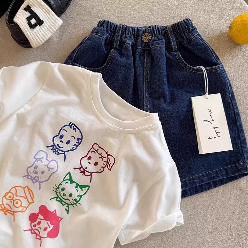 Crianças crianças camiseta de manga curta 2026 novo estilo verão meninos meninas estilo japonês Street Wear dos desenhos