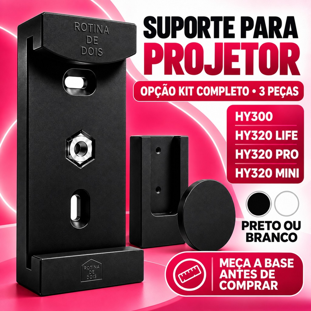 Suporte para Projetor HY300 e HY320 Mini Life Pro Magcubic Parede Teto Tripé Preto ou Branco