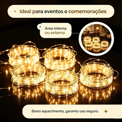 10Pcs Fios de Fada 2 Metros Led Para Decoração Festa Arte Presente Ambiente Decorado Charme Baterias