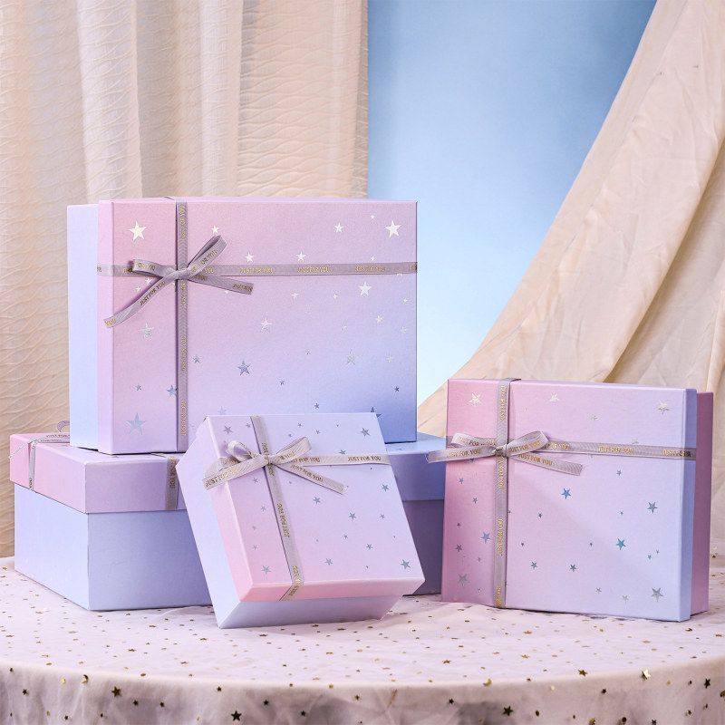 Novo estilo Bowknot caixa de presente feriado Perfume cosméticos caixa de embalagem de presente pronto estoque céu e ter