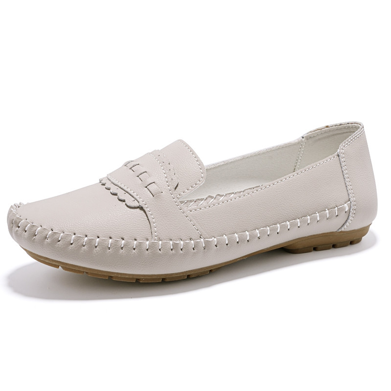 Imagem Sapatos Loafer Femininos JQ37 Tamanhos Grandes em Couro Antiderrapantes 35-41