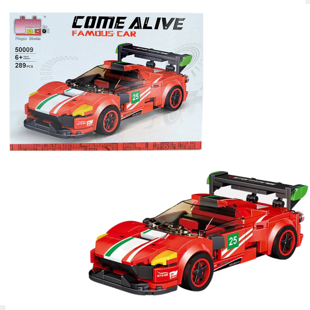Brinquedo de Montar Carro Esportivo Carrinhos Realista Blocos Peças de Encaixar Diversos Modelos