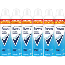 Kit Desodorante Aerosol Rexona Cotton Dry Azul 250ml - 6 Unidades