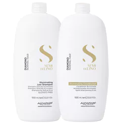 Shampoo Alfaparf Semi Di Lino Illuminating 1L + Condicionador Illuminating 1L