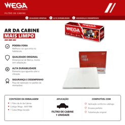 Filtro Do Ar condicionado cabine HYUNDAI HB20 HB20s HB20x – Wega AKX1984