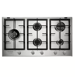 Cooktop 5 Bocas Brastemp Gourmand cor Inox com Duplachama e Trempe com Ferro Fundido - BDK90DR