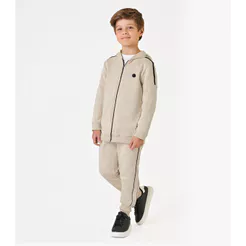 Conjunto Jaqueta Com Capuz E Calça Trick Nick Bege