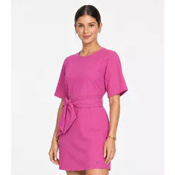 Vestido Curto Feminino Com Cinto Endless Rosa