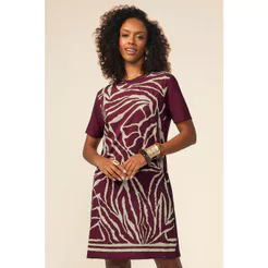 Vestido Feminino Curto Estampado Marialícia Vermelho