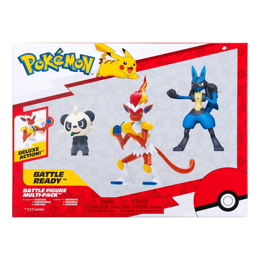 3 Bonecos Pancham, Infernape e Lucario - Pokémon em Oferta na Shopee