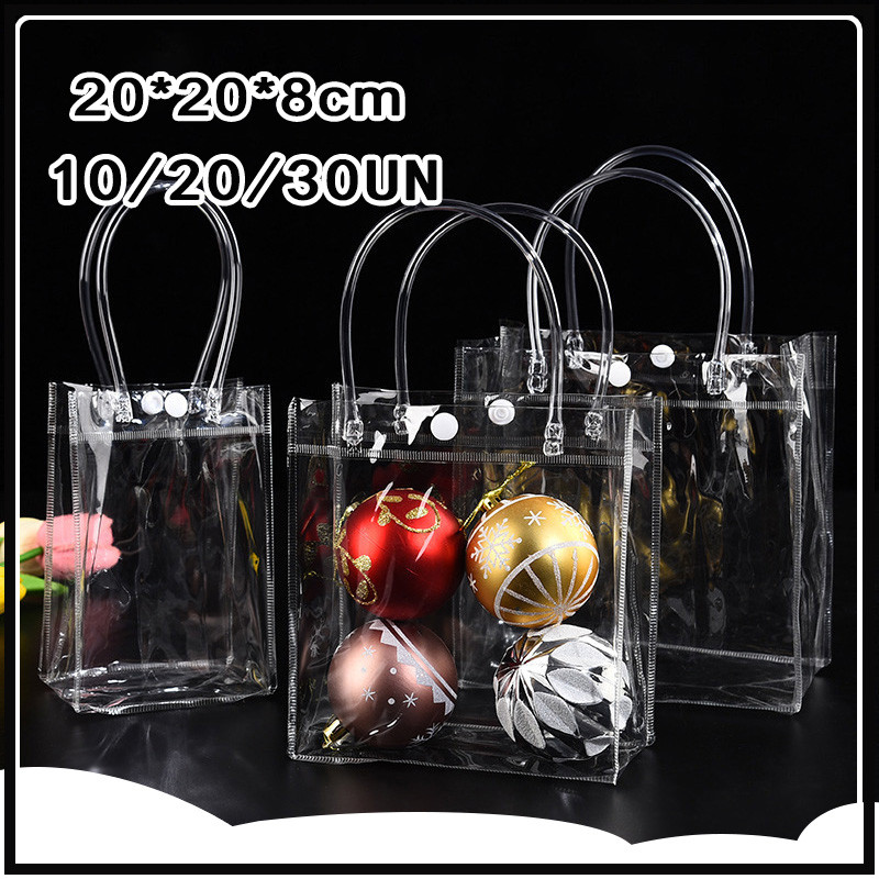 Kit 30 Unidades Reutilize Sacos De Presente Plástico Pvc em Oferta na Shopee