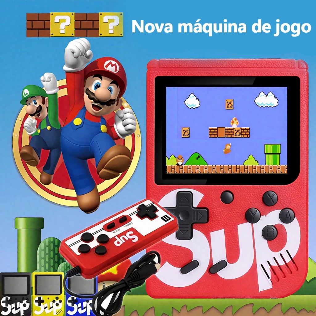 Mini Vídeo Game Nintendo Vídeo Portátil 400 Jogos Sup Retrô Clássicos Antigos Anos 80 com Controle Para 2 Pessoas