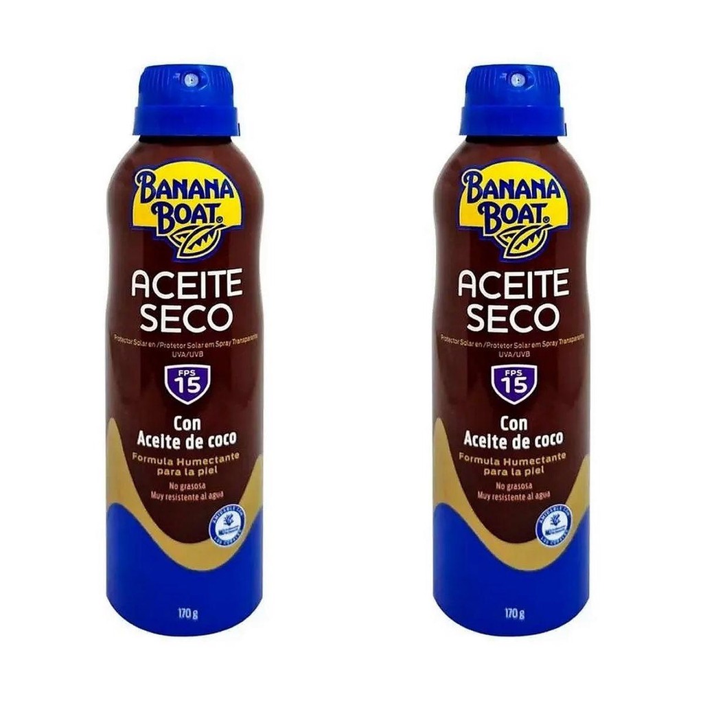 KIT COM 2 BANANA BOAT BRONZEADOR OLEO AERO FPS15 170ML R6800