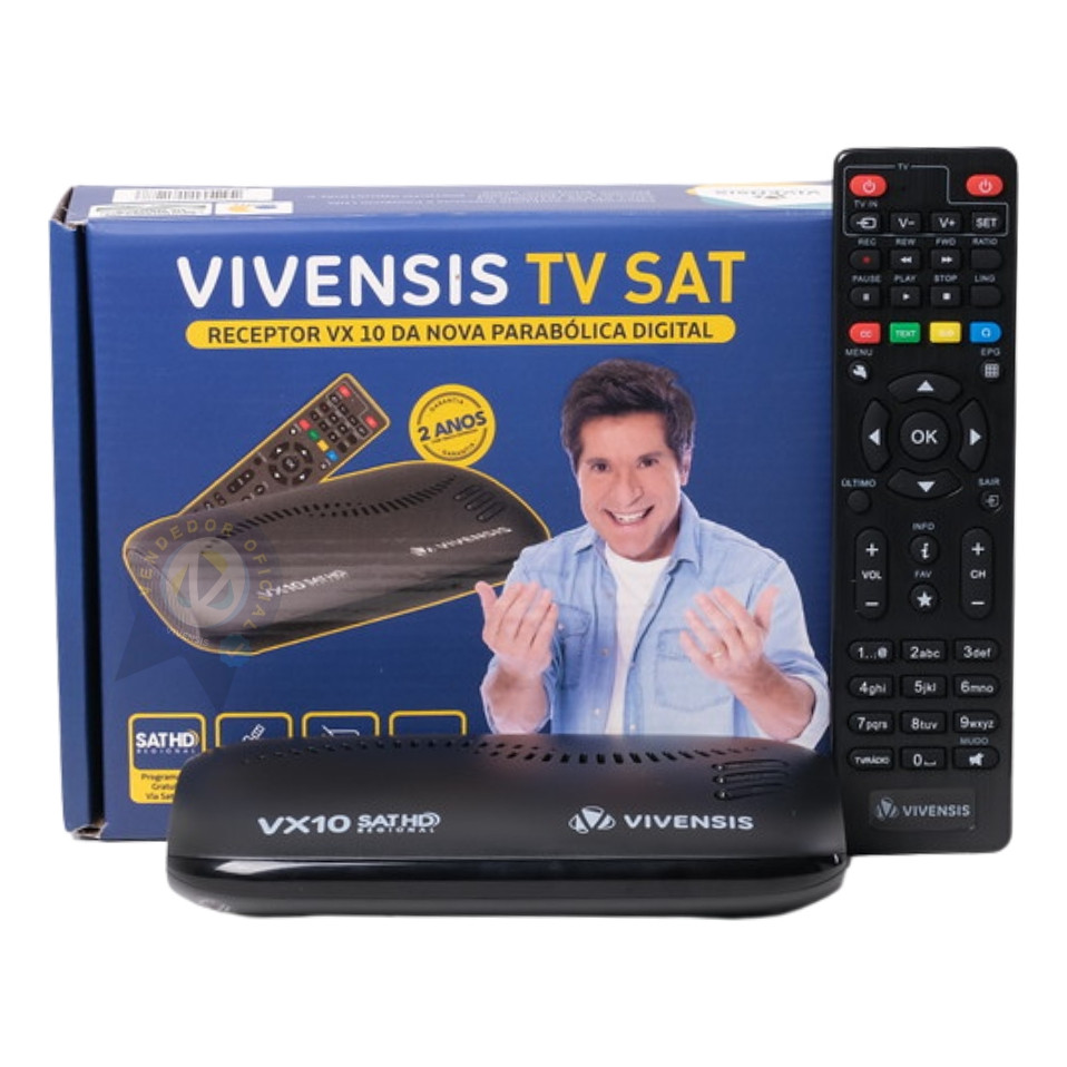 Receptor Digital para Tv Vivensis 5G p/ Antena Parabólica Digital Satélite Full HD VX10