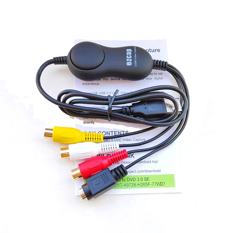 Ezcap USB2.0 CBVS S-Video RCA AV Placa De Captura De Vídeo Para DVD VHS V8 Hi8 DVR Player Gravação