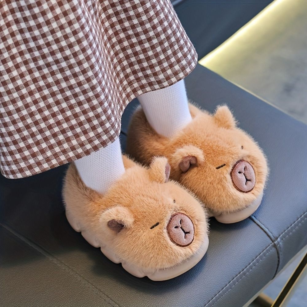 Chinelos Infantis Perfumados , Sapatos De Algodão Quente Capivara , Bonitos Antiderrapantes Engrossar Macios Para Casa I — imagem 2 de 2