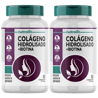 Kit 2X Colágeno Hidrolisado + Biotina - 60 Comprimidos - Nutralin em Oferta na Shopee