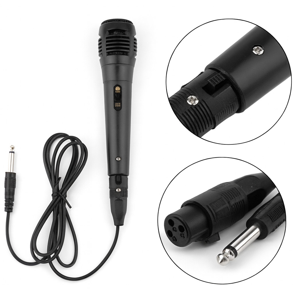 Microfone Karaokê Dinâmico com Cabo de 2.5 Metros em Oferta na Shopee
