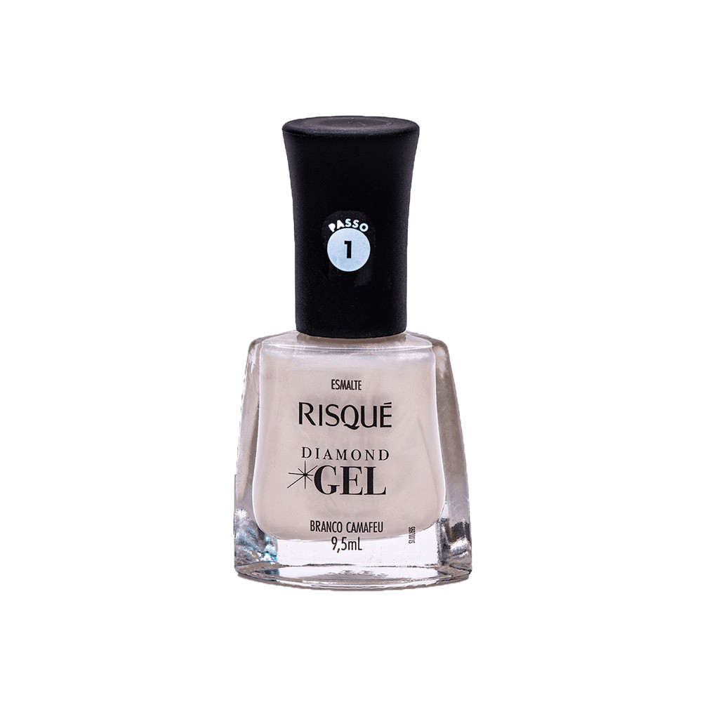 Esmalte Risqué Diamond Gel Branco Camafeu em Oferta na Shopee