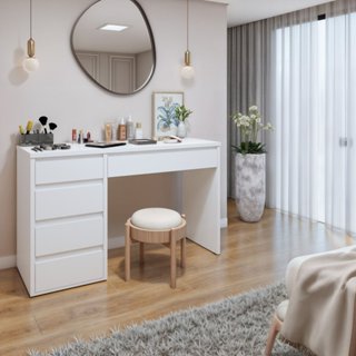 Penteadeira 5 Gavetas 100% MDF Sem Espelho Giulia Yescasa Branco em Oferta na Shopee