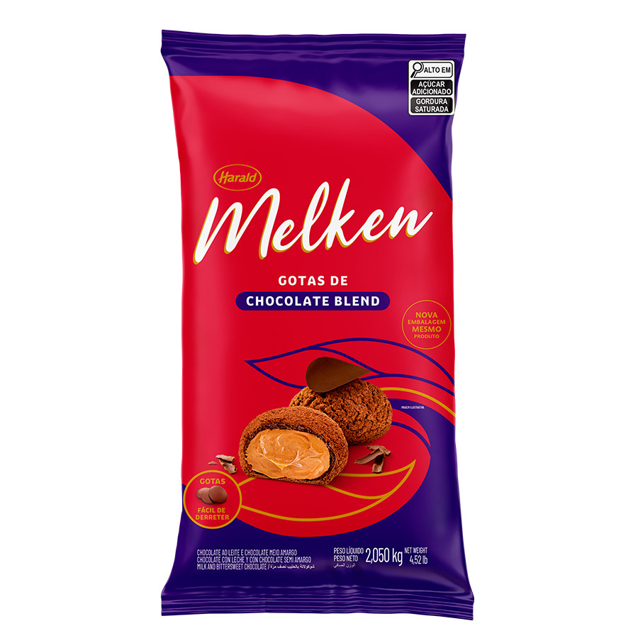 Chocolate Blend Gotas Melken 2.05Kg Harald em Oferta na Shopee