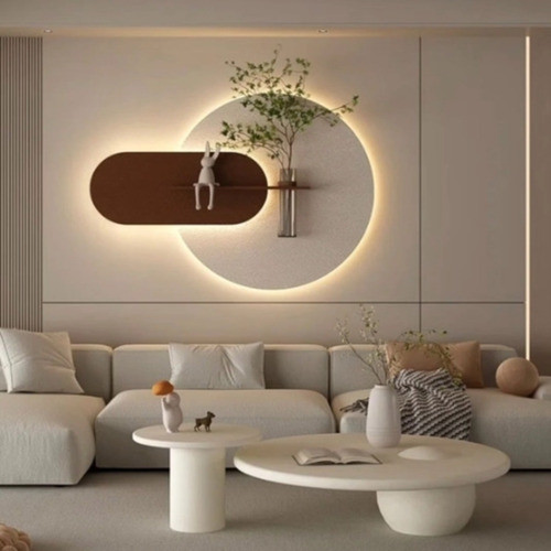 Quadro decorativo iluminação Led Lotus Decor Q10 sala quarto