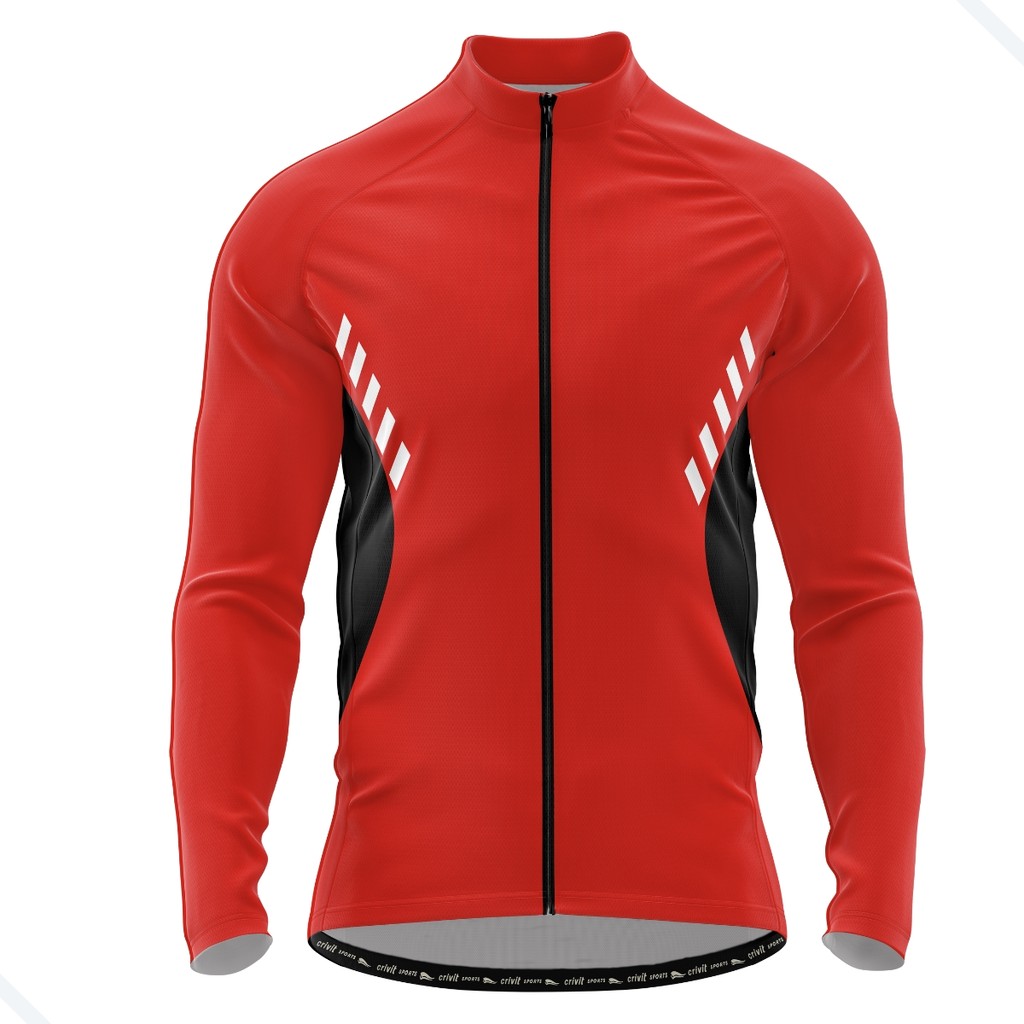 Jaqueta Ciclismo Térmica Blusa Pedalar Inverno Vermelha Com bolsos Uv