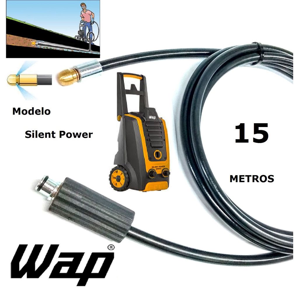 Mangueira desentupidora de tubulação WAP - 15 Metros - Wap SILENTE POWER