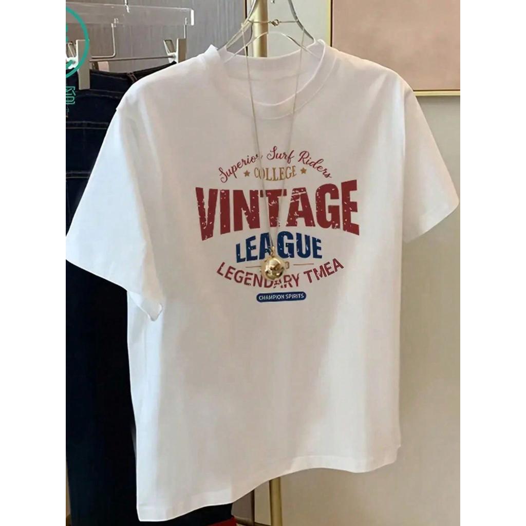 Camiseta Feminina Branca T-shirt Vintage Moda Casual Estampada Camisas modernas confortável