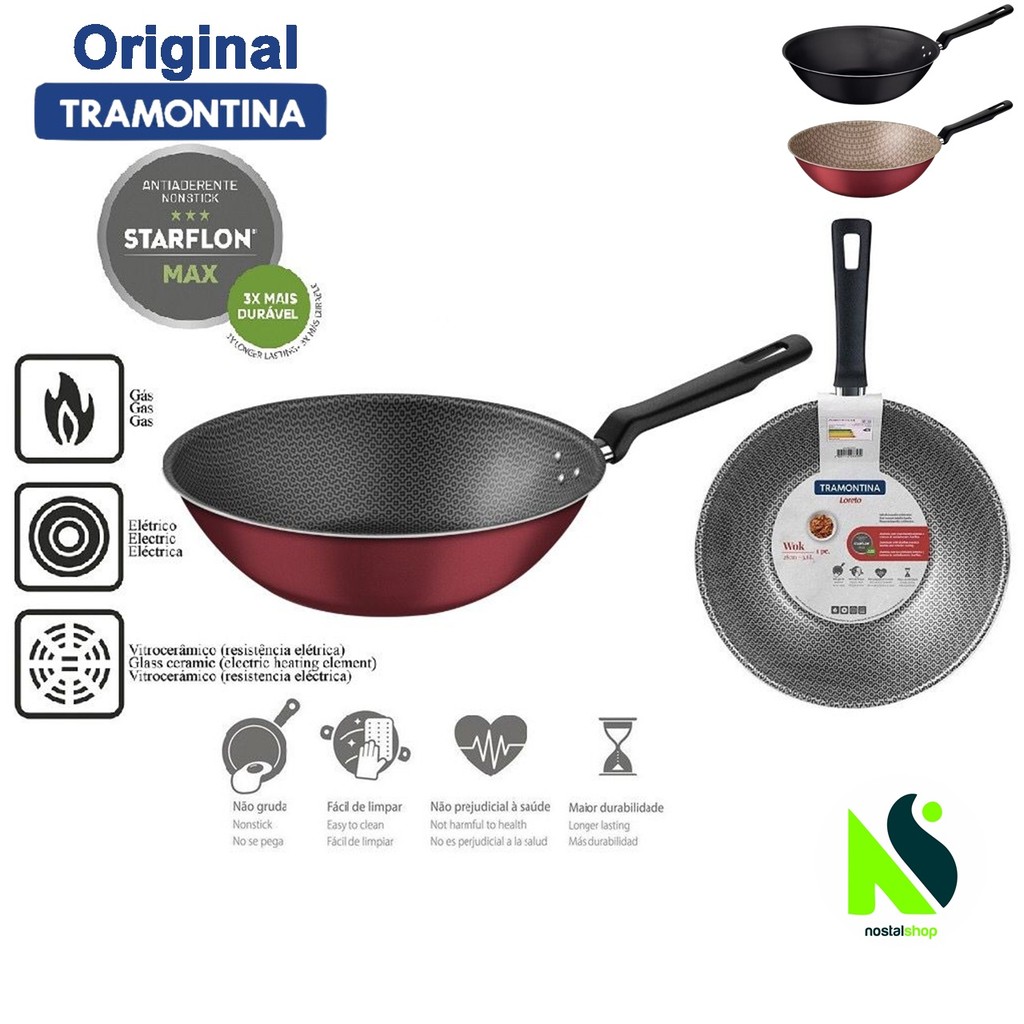 Frigideira Tramontina WOK Antiaderente 3,6 Litros Grafite 28CM ou 24CM Panela Tramontina Wok