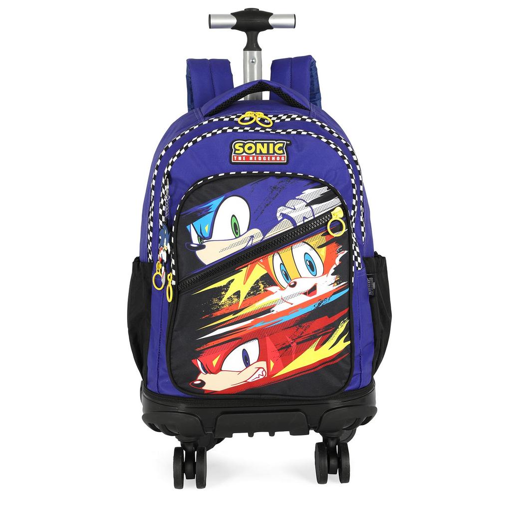Mochila de Rodinhas 360 Grande de Costas Sonic com Chaveiro